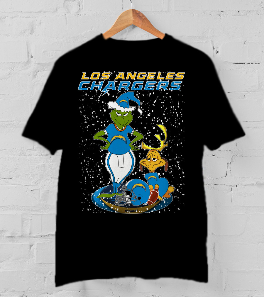 Los Angeles Chargers Grinchxmas Football Characters T-Shirt