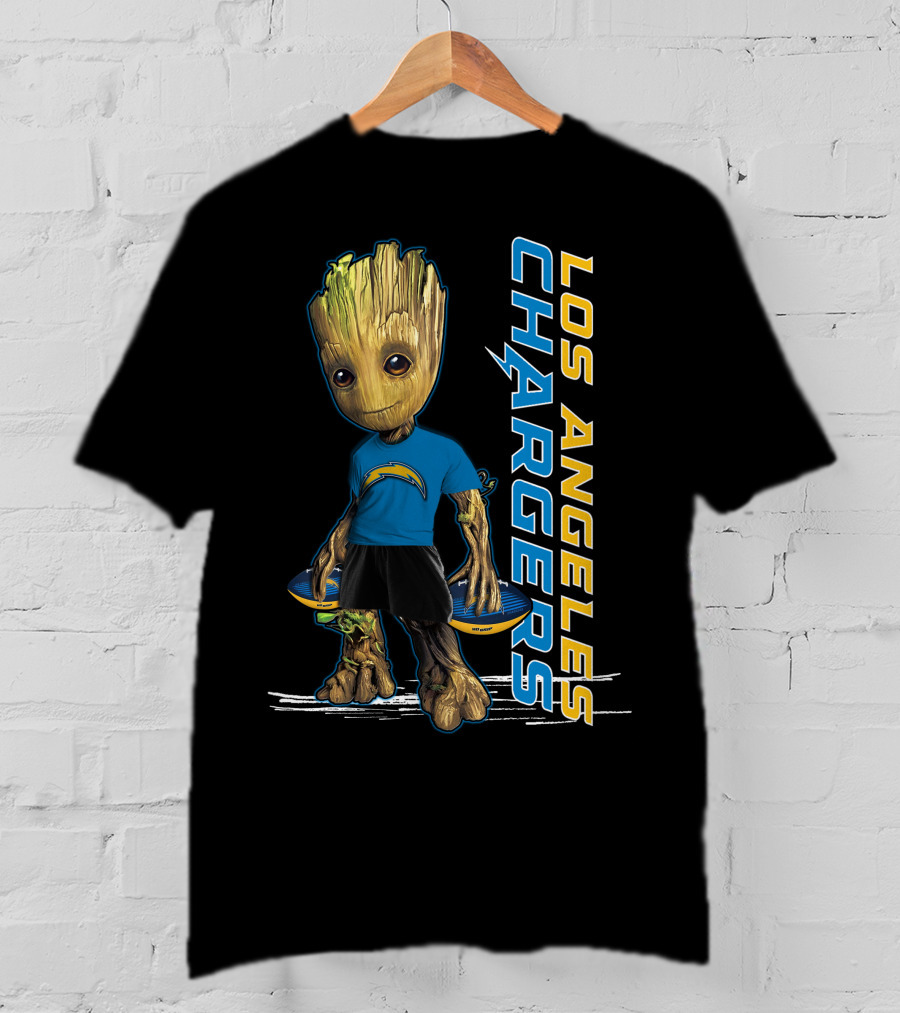 Groot Los Angeles Chargers Football Fan Character T-Shirt