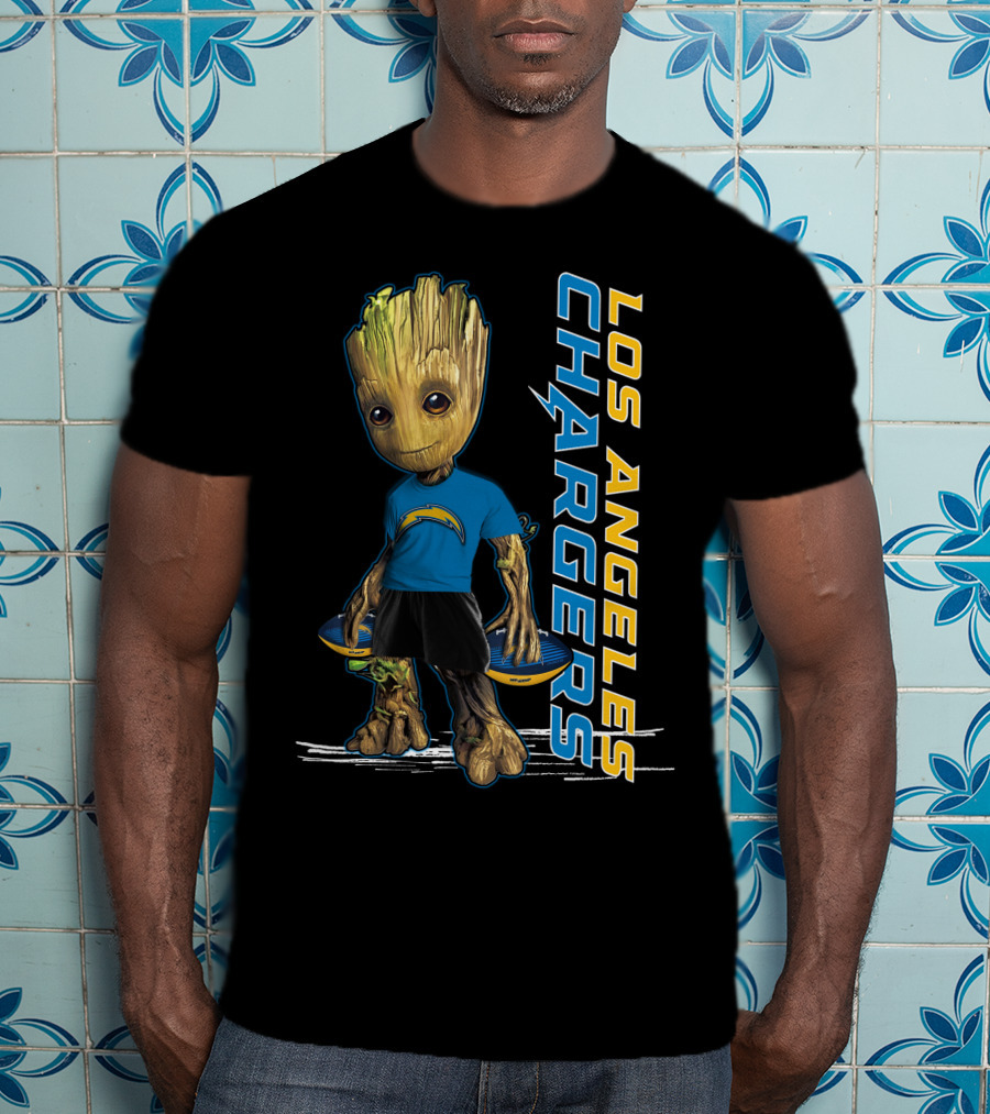 Groot Los Angeles Chargers Football Fan Character T-Shirt