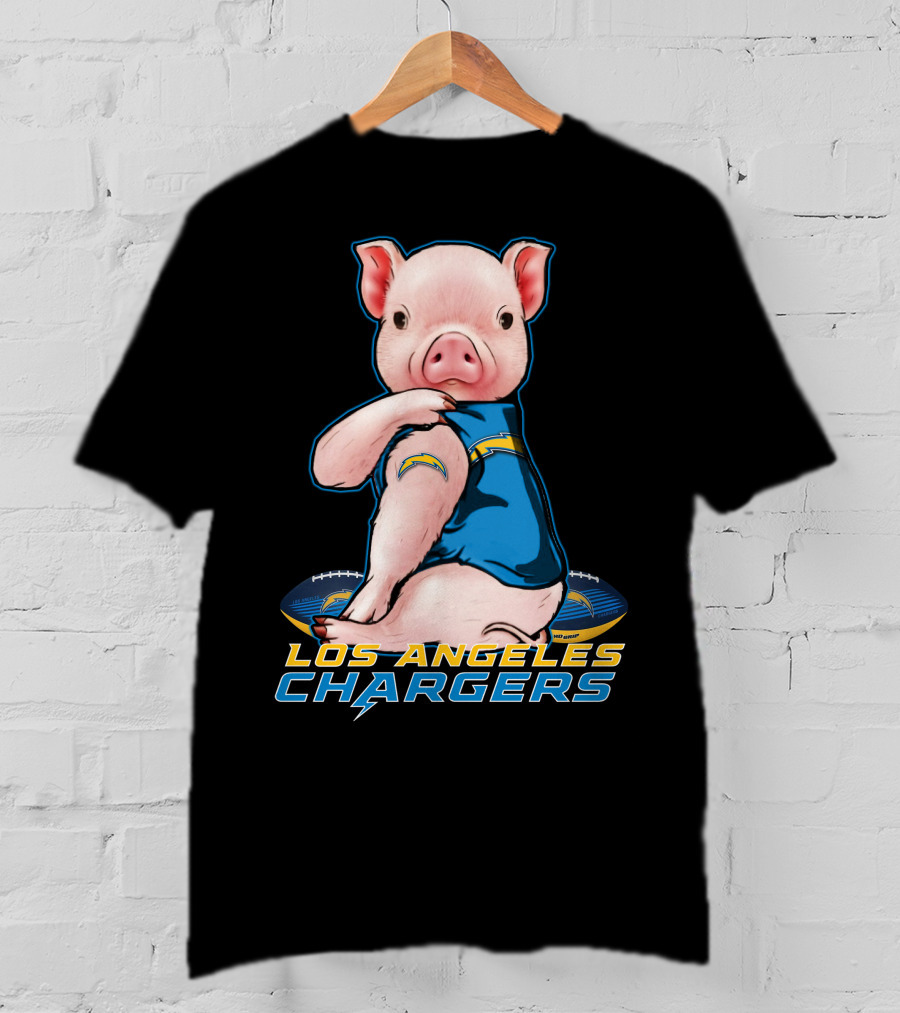 Los Angeles Chargers Pig Mascot Football T-Shirt