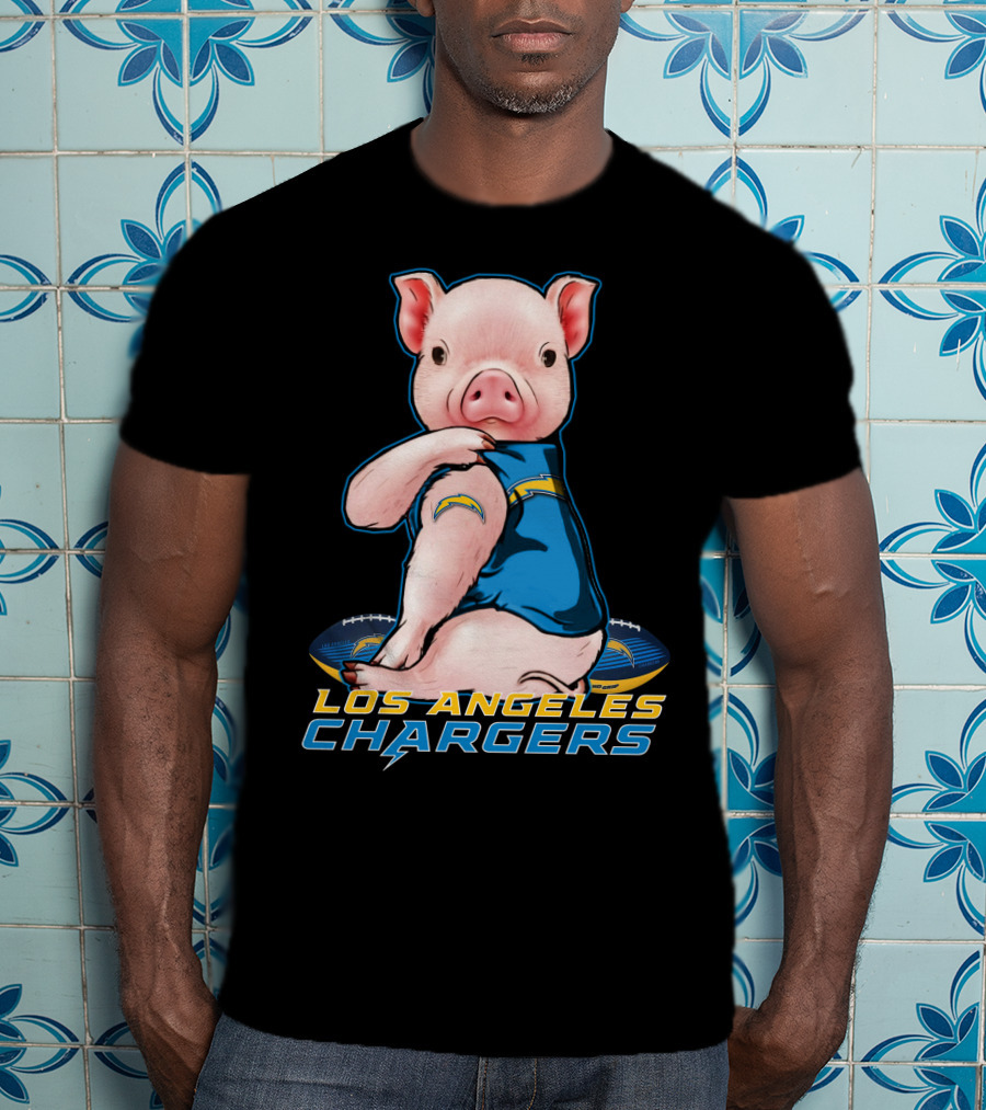 Los Angeles Chargers Pig Mascot Football T-Shirt