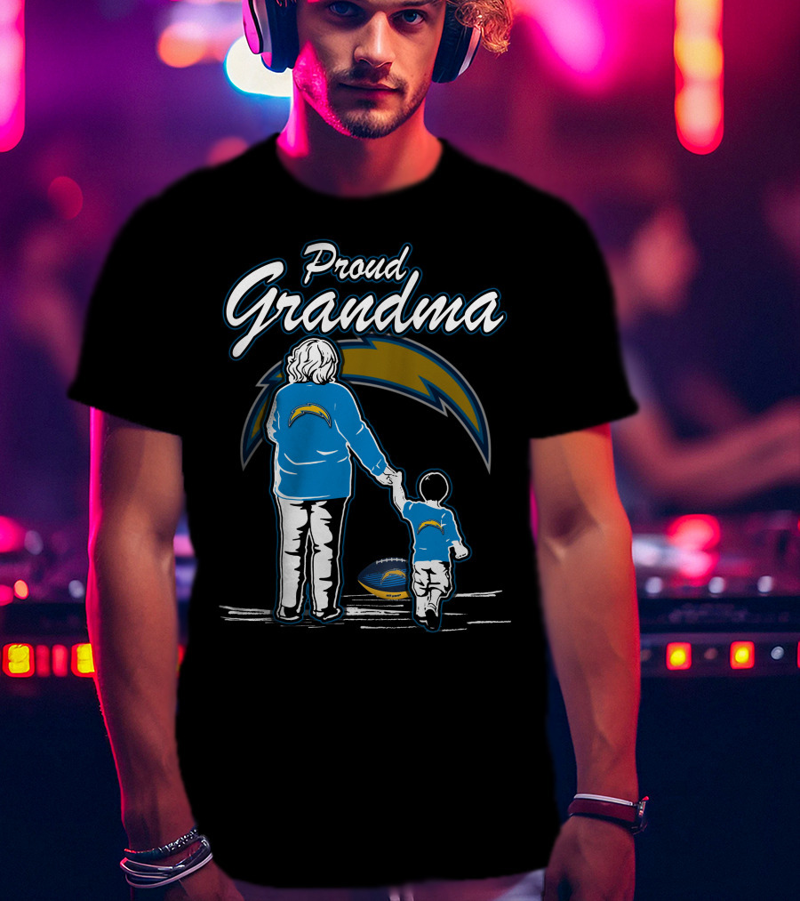 Proud Grandma Los Angeles Chargers Football Family T-Shirt