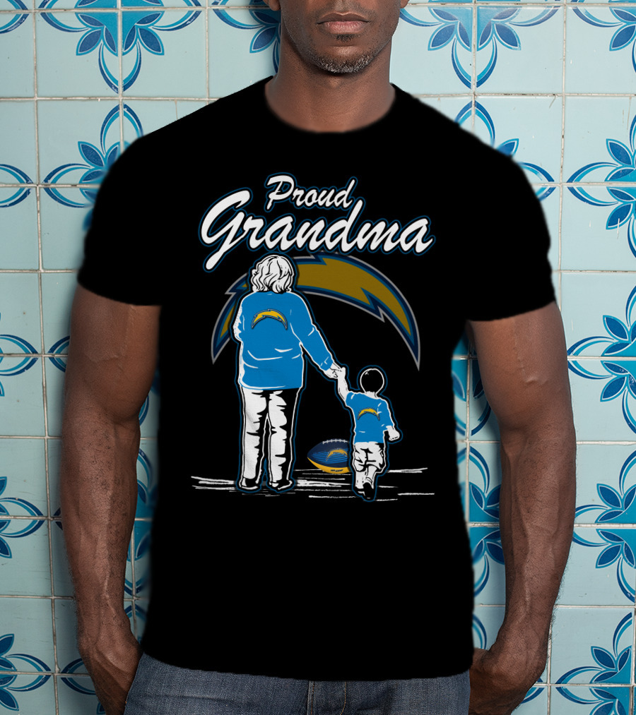Proud Grandma Los Angeles Chargers Football Family T-Shirt