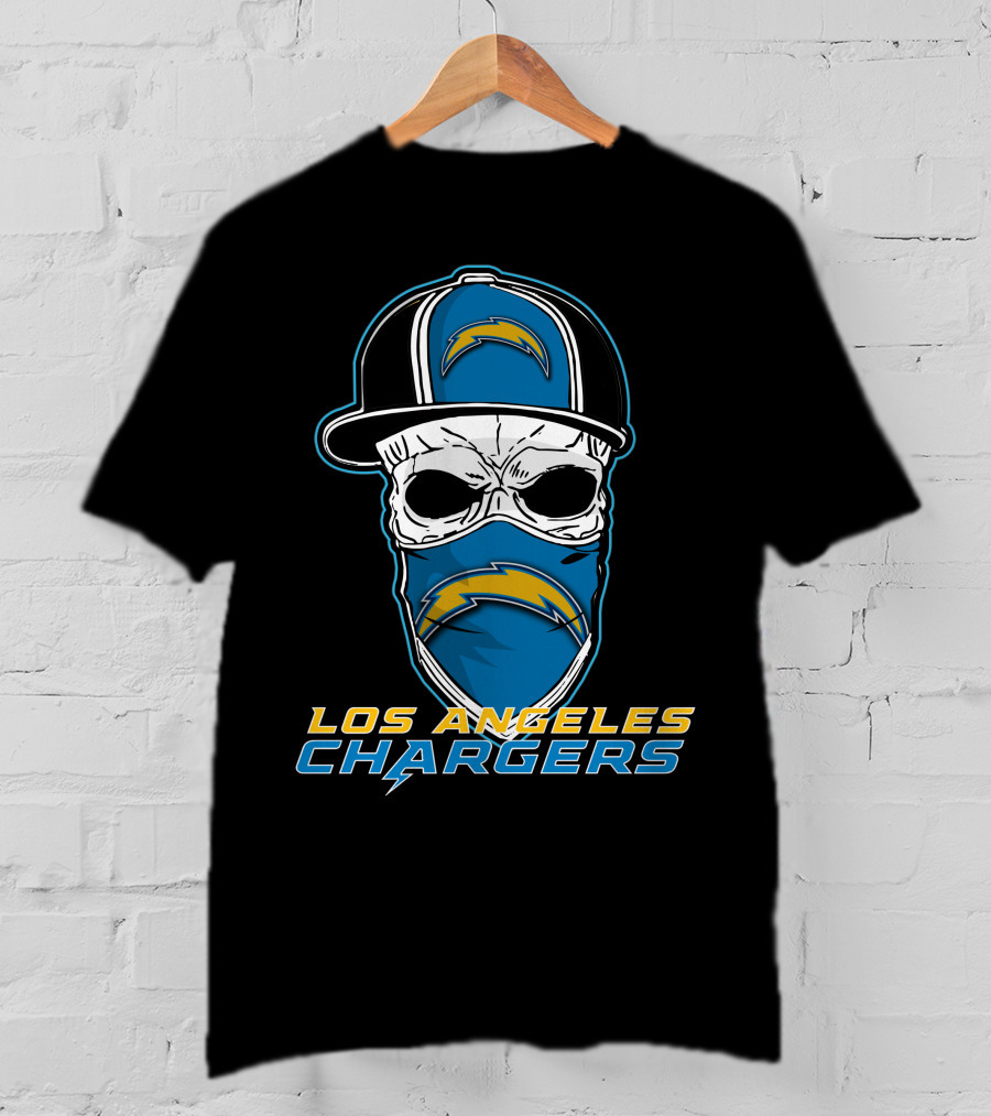 Los Angeles Chargers Skull With Hat T-Shirt