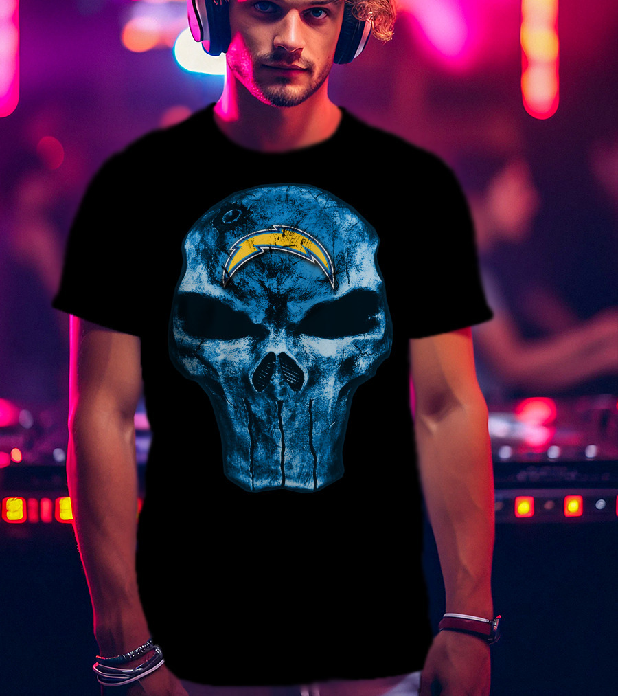 Los Angeles Chargers Skull Bolt T-Shirt
