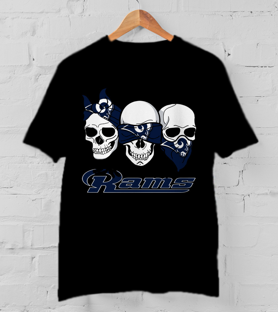 Rams Skull Trio Los Angeles Football Fan Gear T-Shirt