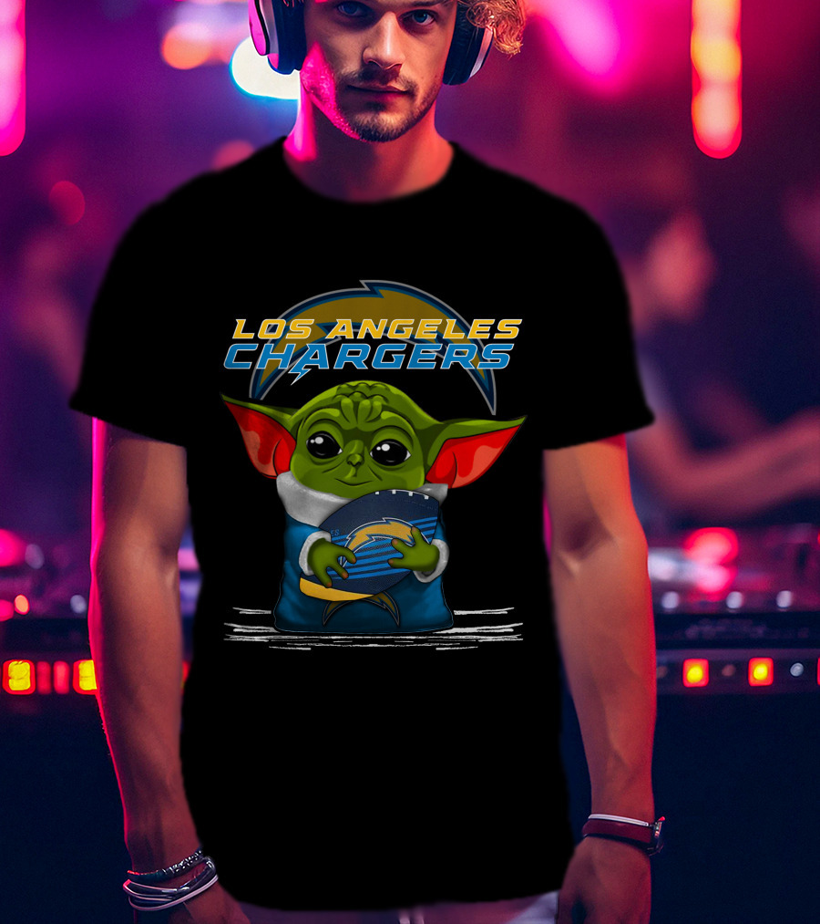 Los Angeles Chargers Yoda Football T-Shirt