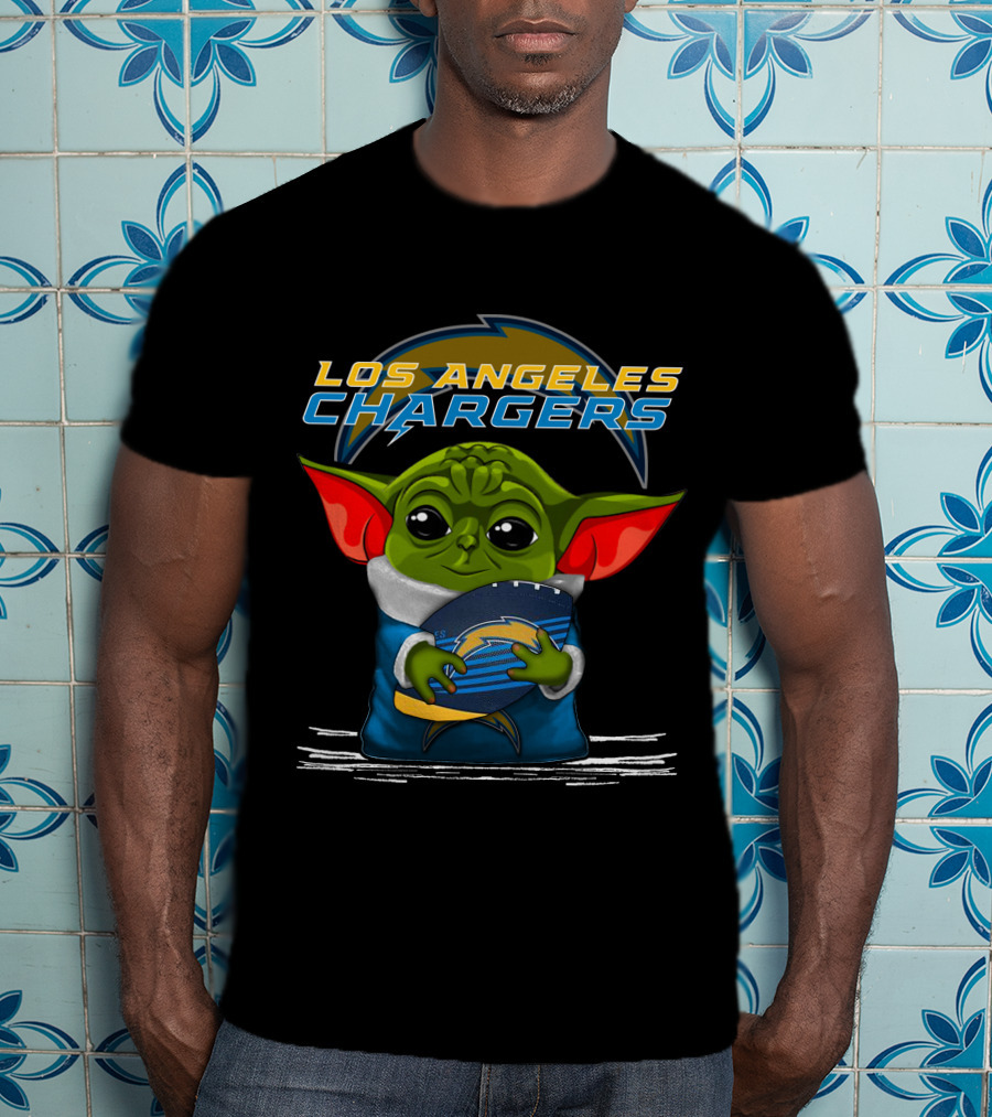 Los Angeles Chargers Yoda Football T-Shirt