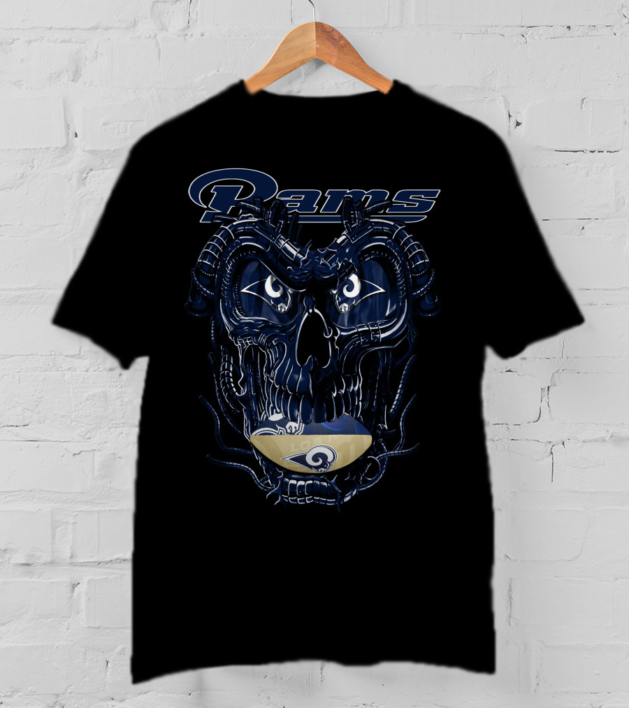 Rams Dragonskull Los Angeles Football Motif T-Shirt