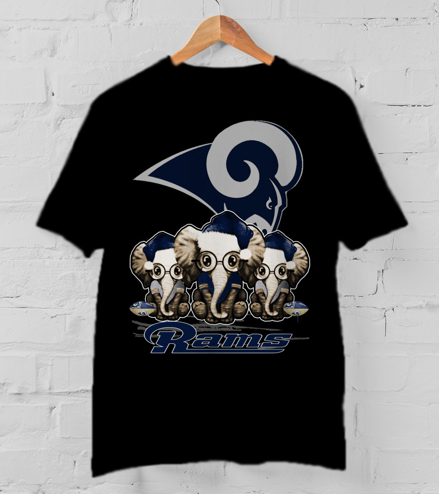 Elephant Xmas Los Angeles Rams T-Shirt