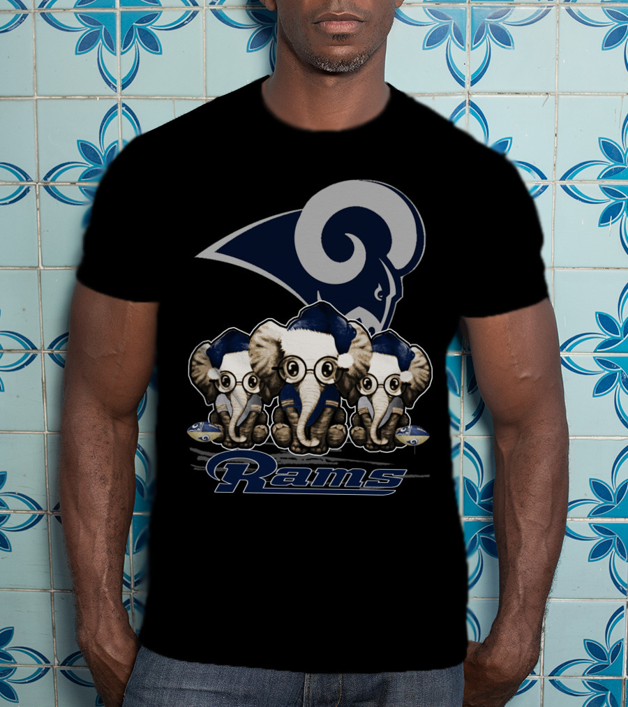 Elephant Xmas Los Angeles Rams T-Shirt