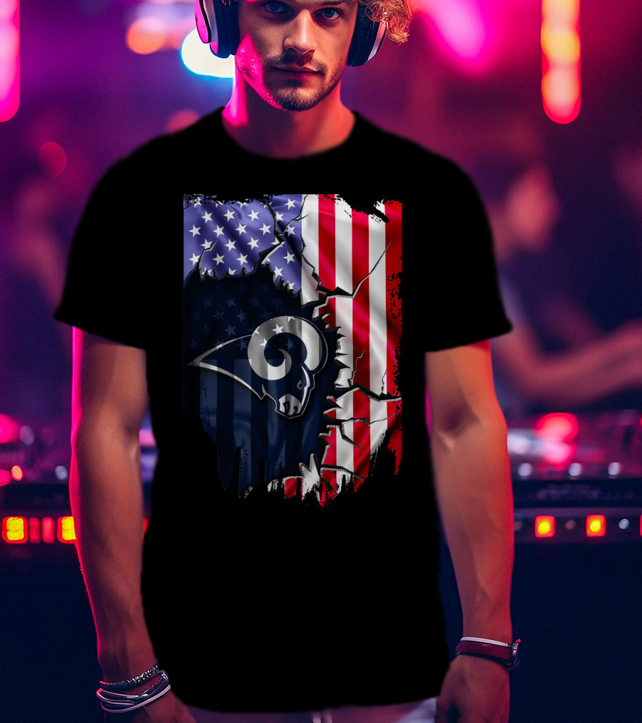 American Flag Los Angeles Rams T-Shirt