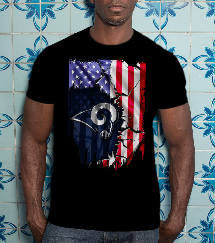American Flag Los Angeles Rams T-Shirt