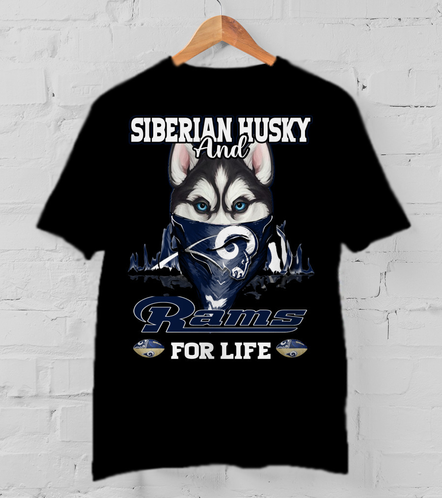 Siberian Husky And Rams For Life T-Shirt