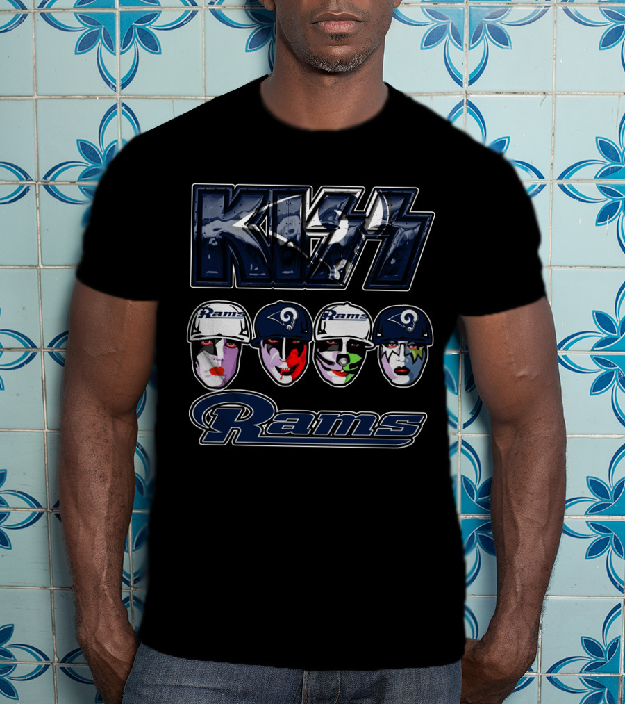 Kiss Rams Facepaint Los Angeles Rams T-Shirt