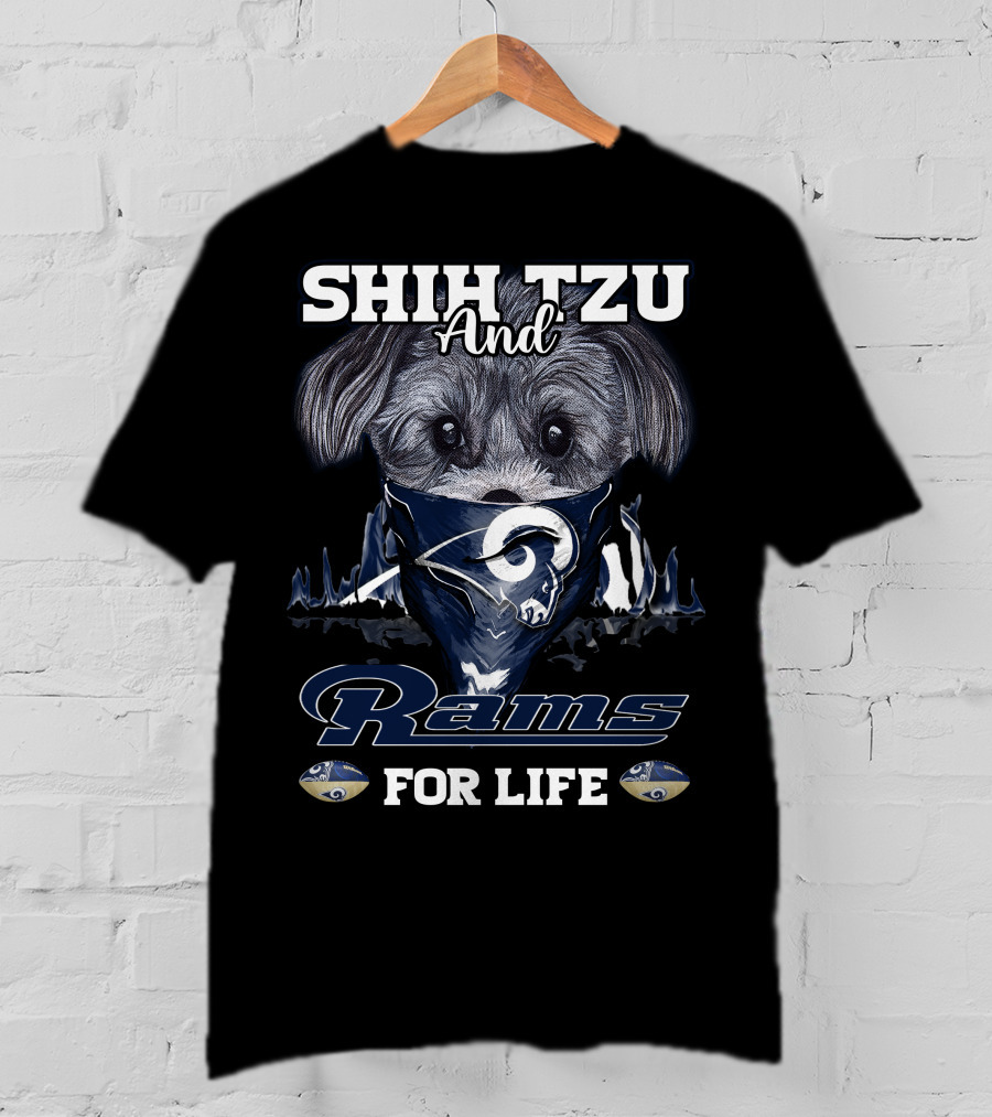 Shih Tzu And Rams For Life T-Shirt