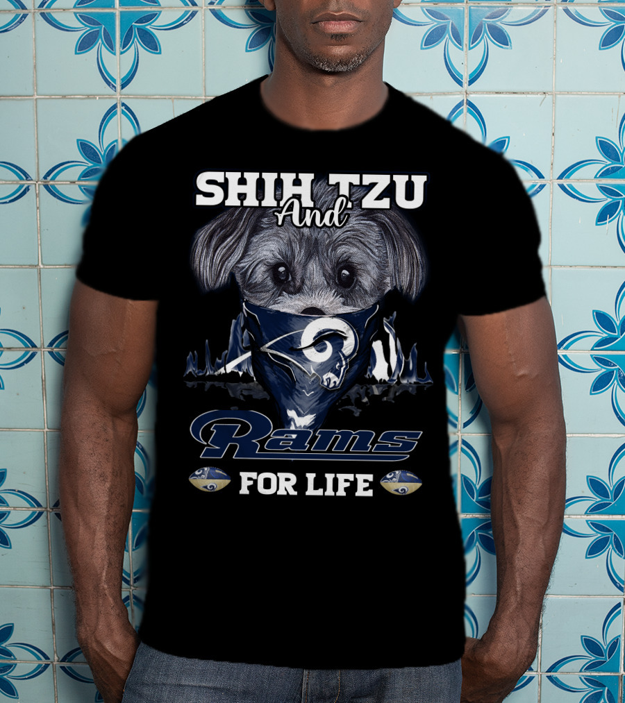 Shih Tzu And Rams For Life T-Shirt