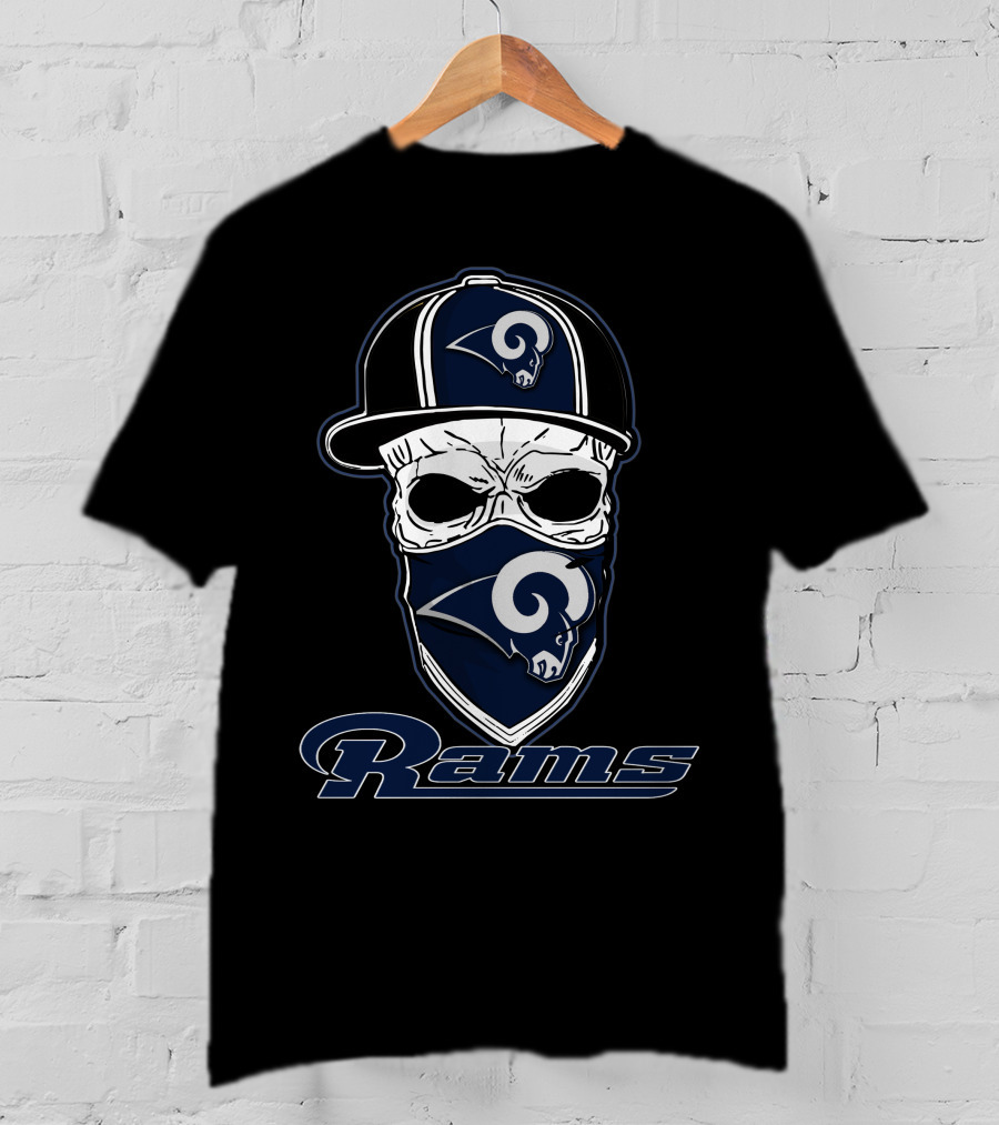 Rams Skull Hat Logo Los Angeles Rams T-Shirt