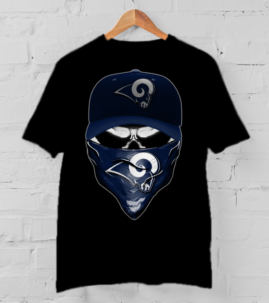 Los Angeles Rams Skull Bandana Cap T-Shirt
