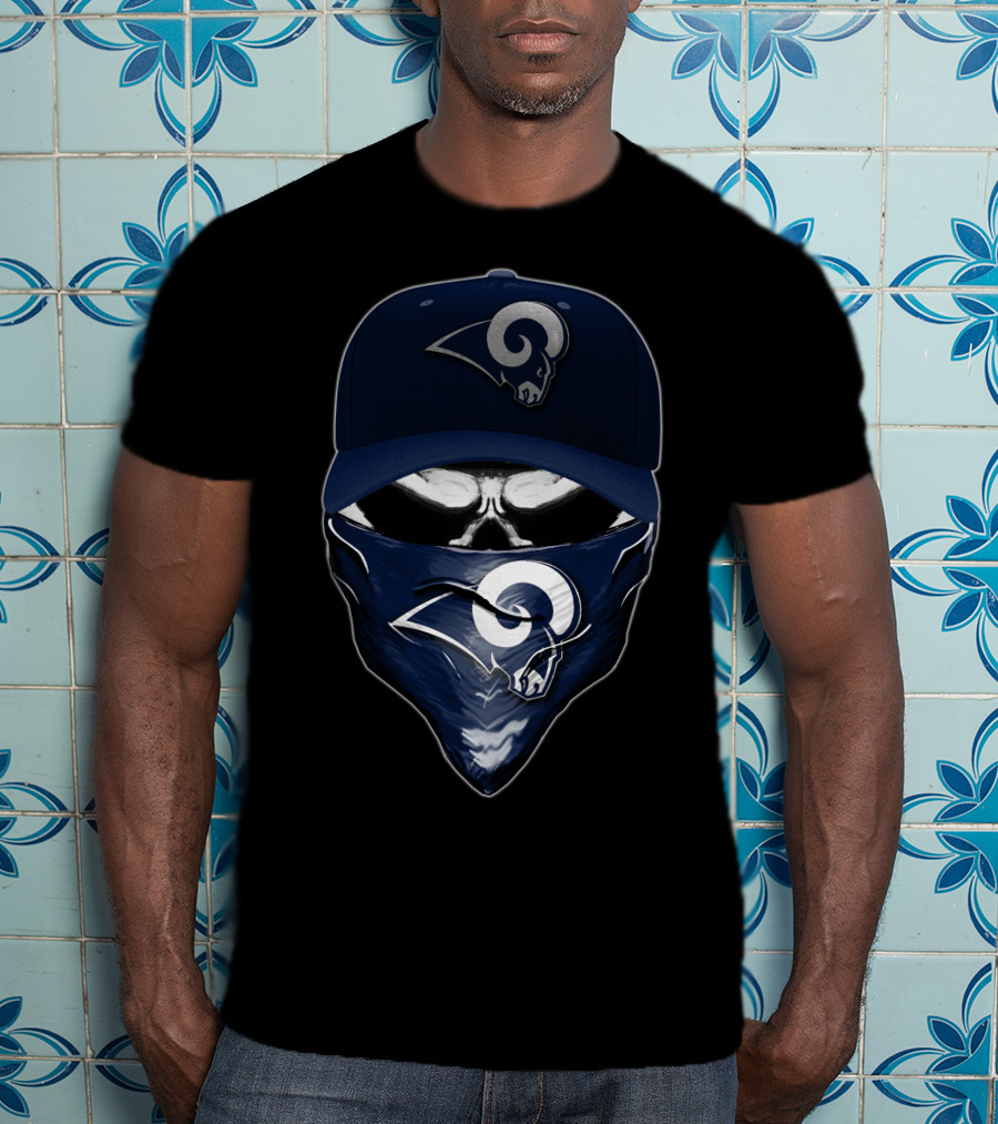 Los Angeles Rams Skull Bandana Cap T-Shirt