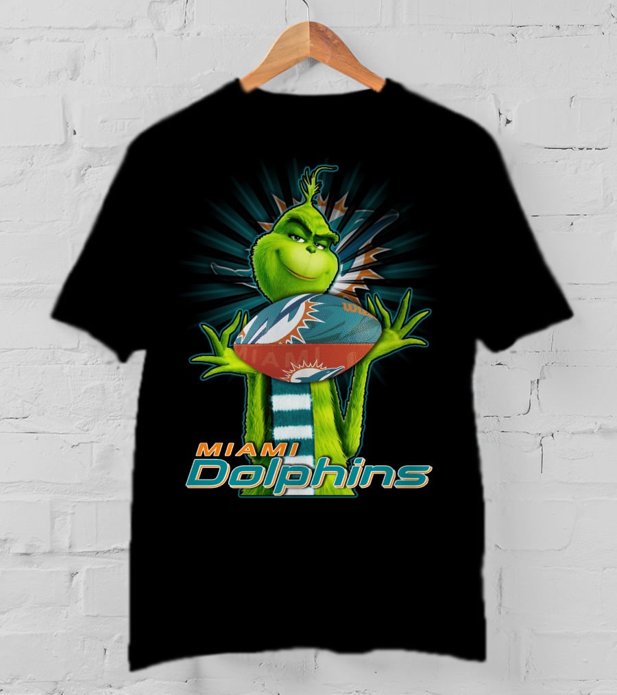 Miami Dolphins Grinch Football Fan T-Shirt