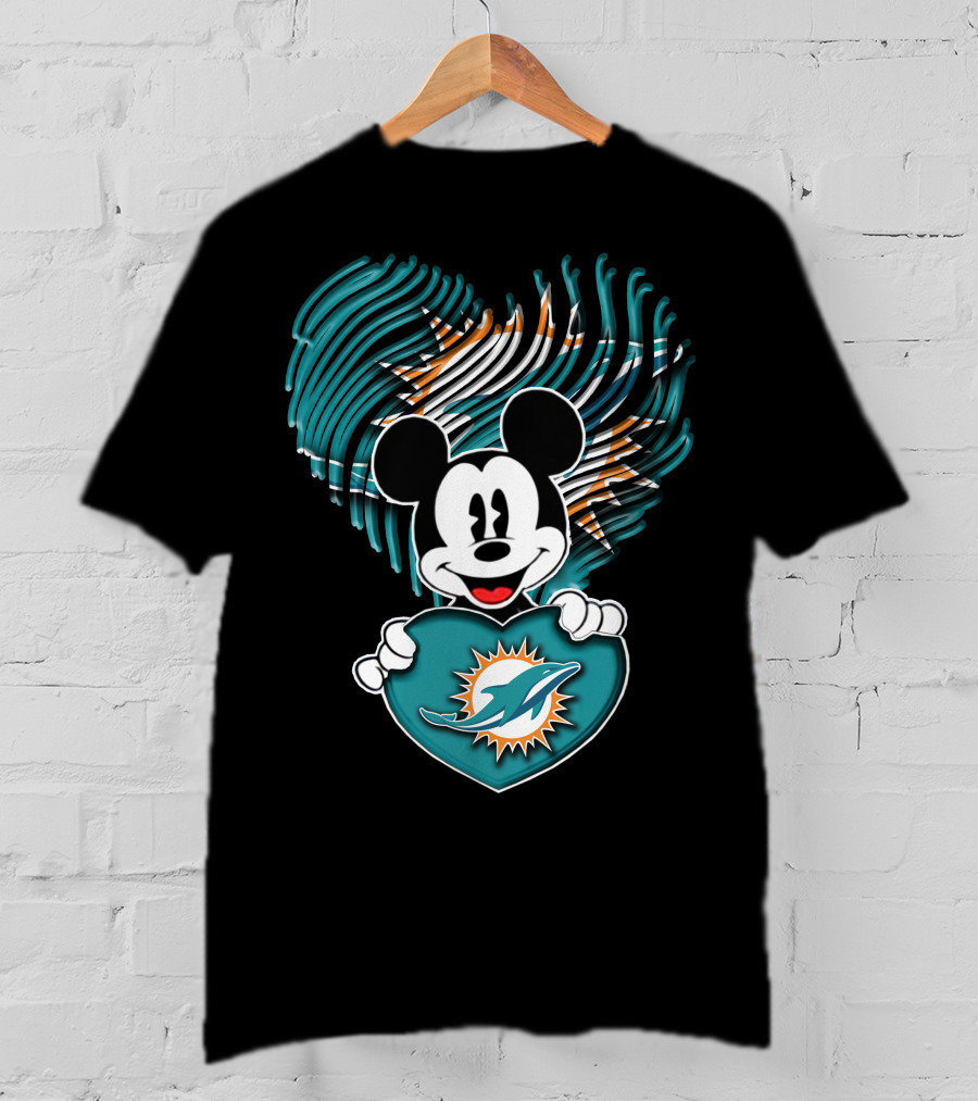 Mick Miami Dolphins Heart T-Shirt