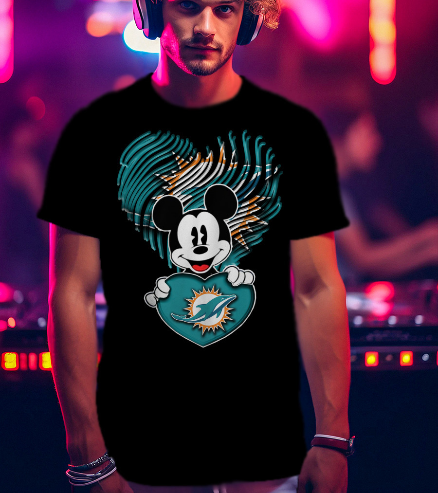 Mick Miami Dolphins Heart T-Shirt