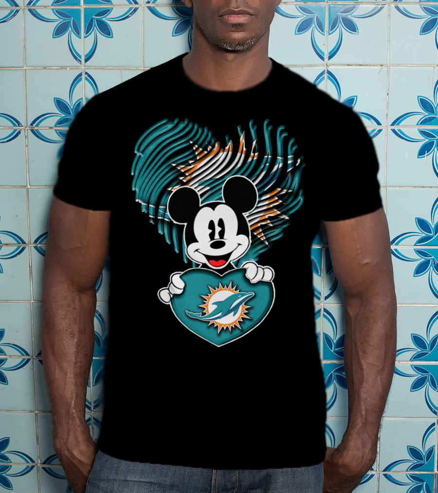 Mick Miami Dolphins Heart T-Shirt