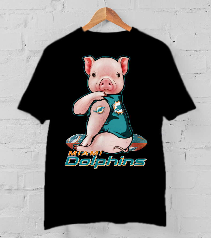 Miami Dolphins Pig Football Fan T-Shirt