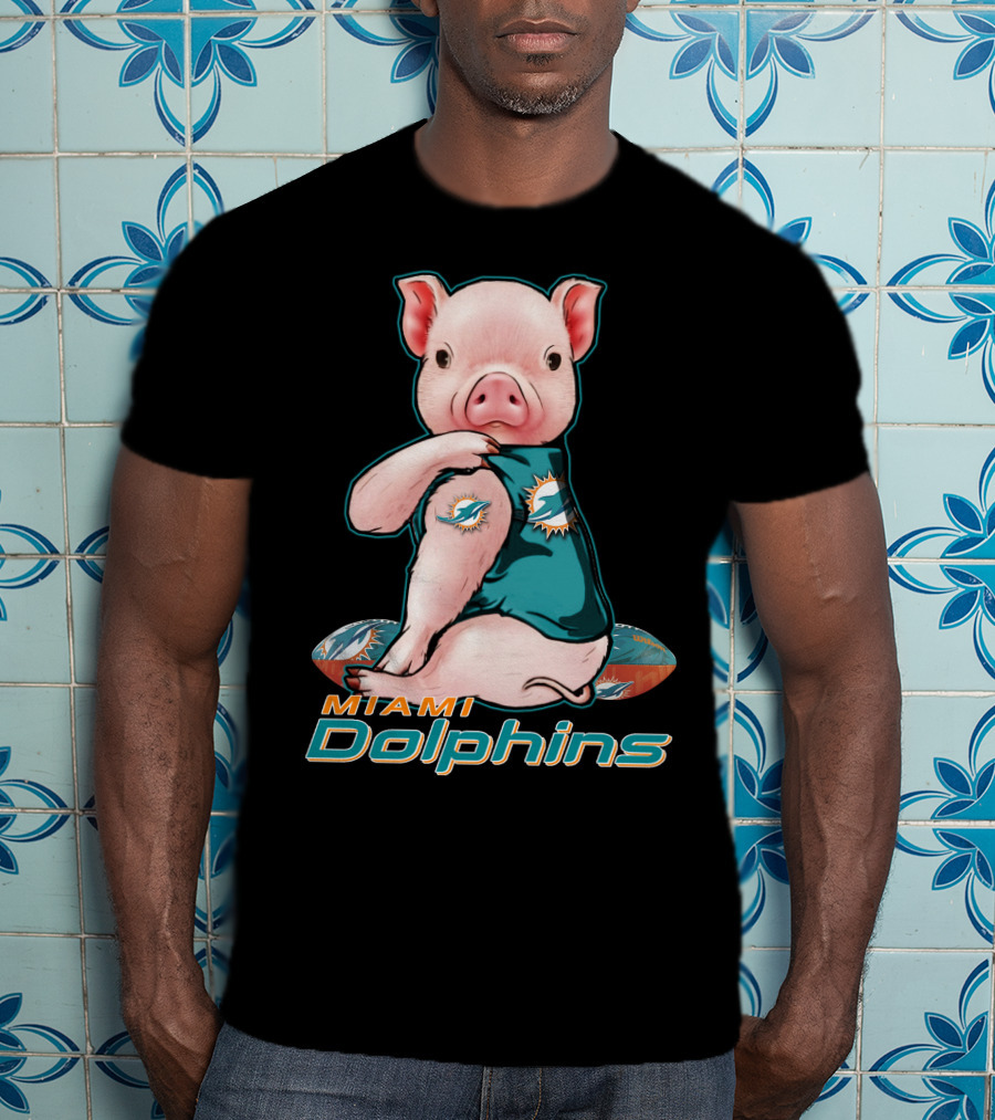 Miami Dolphins Pig Football Fan T-Shirt