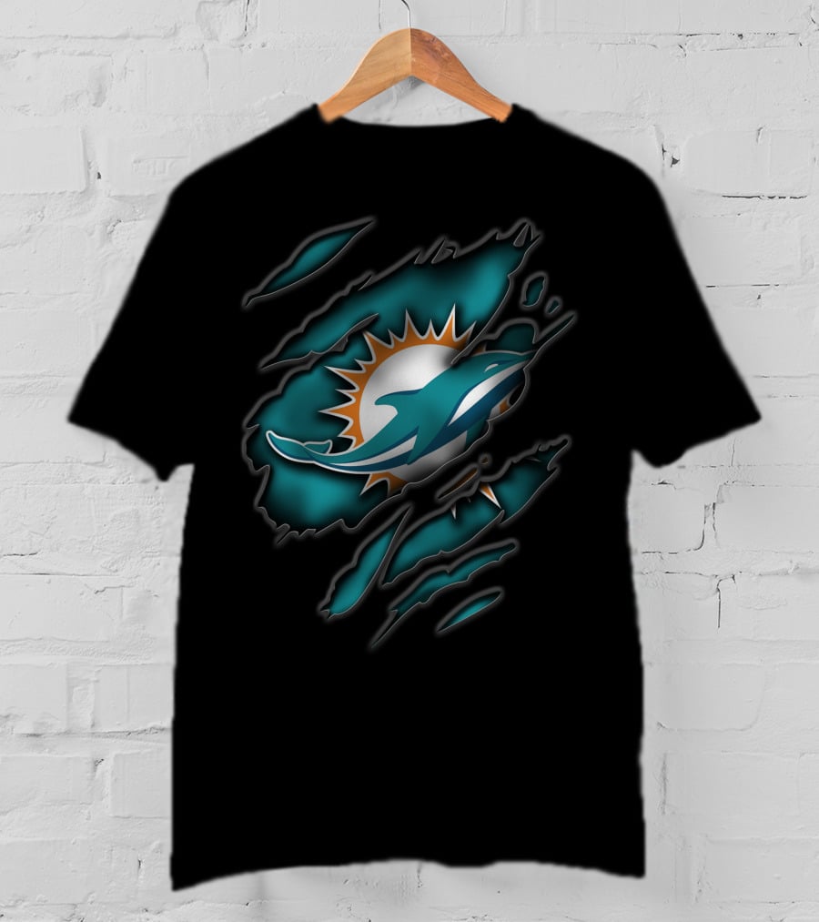Miami Dolphins Logo Torn T-Shirt