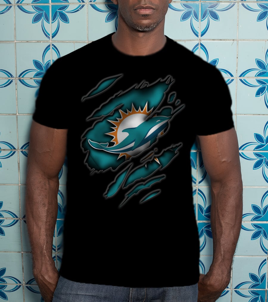 Miami Dolphins Logo Torn T-Shirt