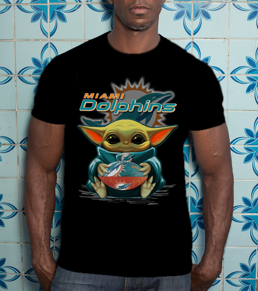 Yoda Miami Dolphins Football Fan T-Shirt