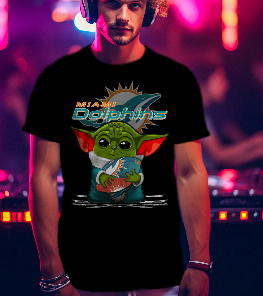Miami Dolphins Yoda Football Fan T-Shirt