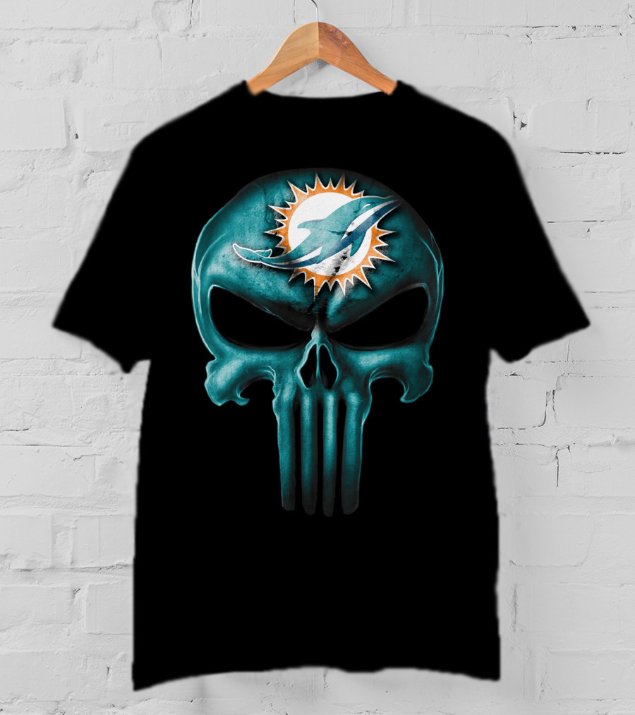 Miami Dolphins Skull T-Shirt