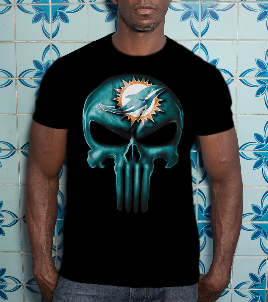 Miami Dolphins Skull T-Shirt