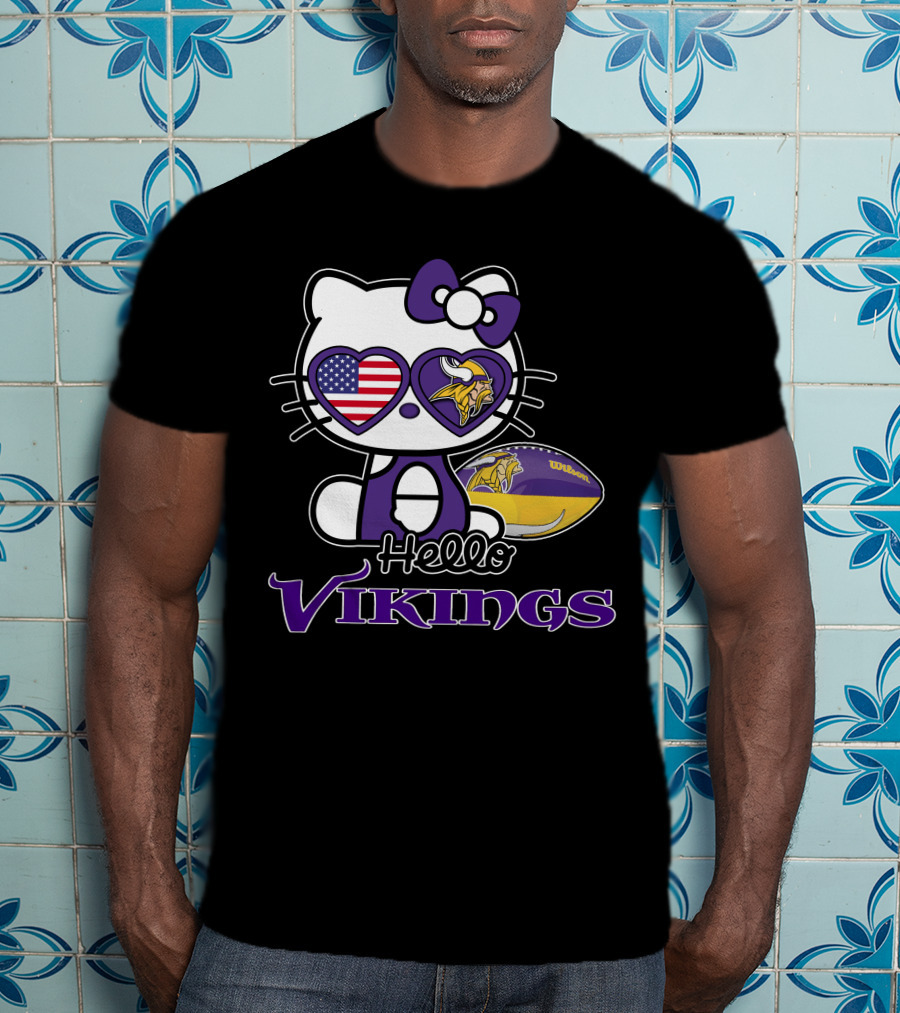 Hello Kitty Minnesota Vikings Football Fan T-Shirt