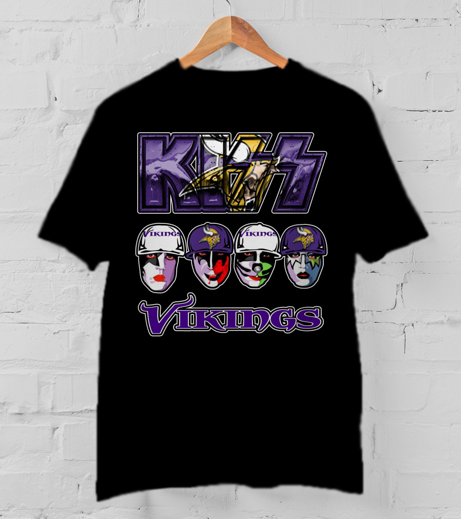 KISS Minnesota Vikings Fans Face Paint Collaboration T-Shirt