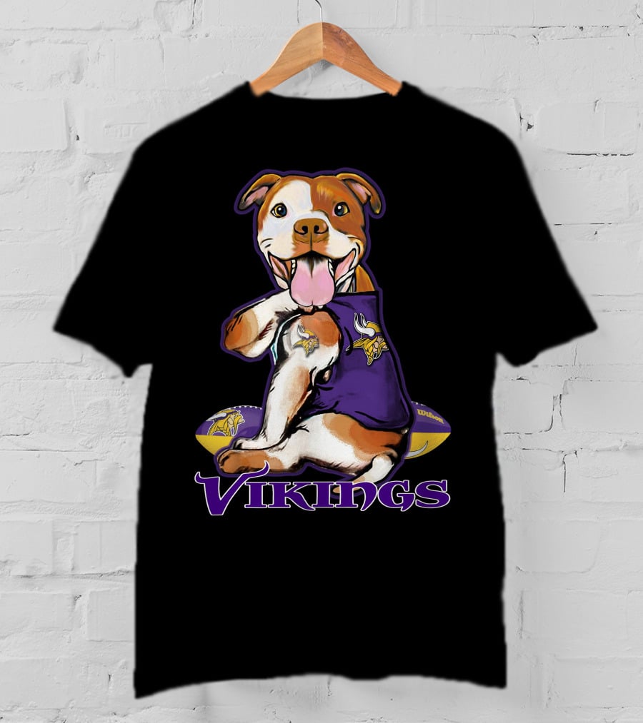 Vikings Pitbull NFL Team Spirit T-Shirt