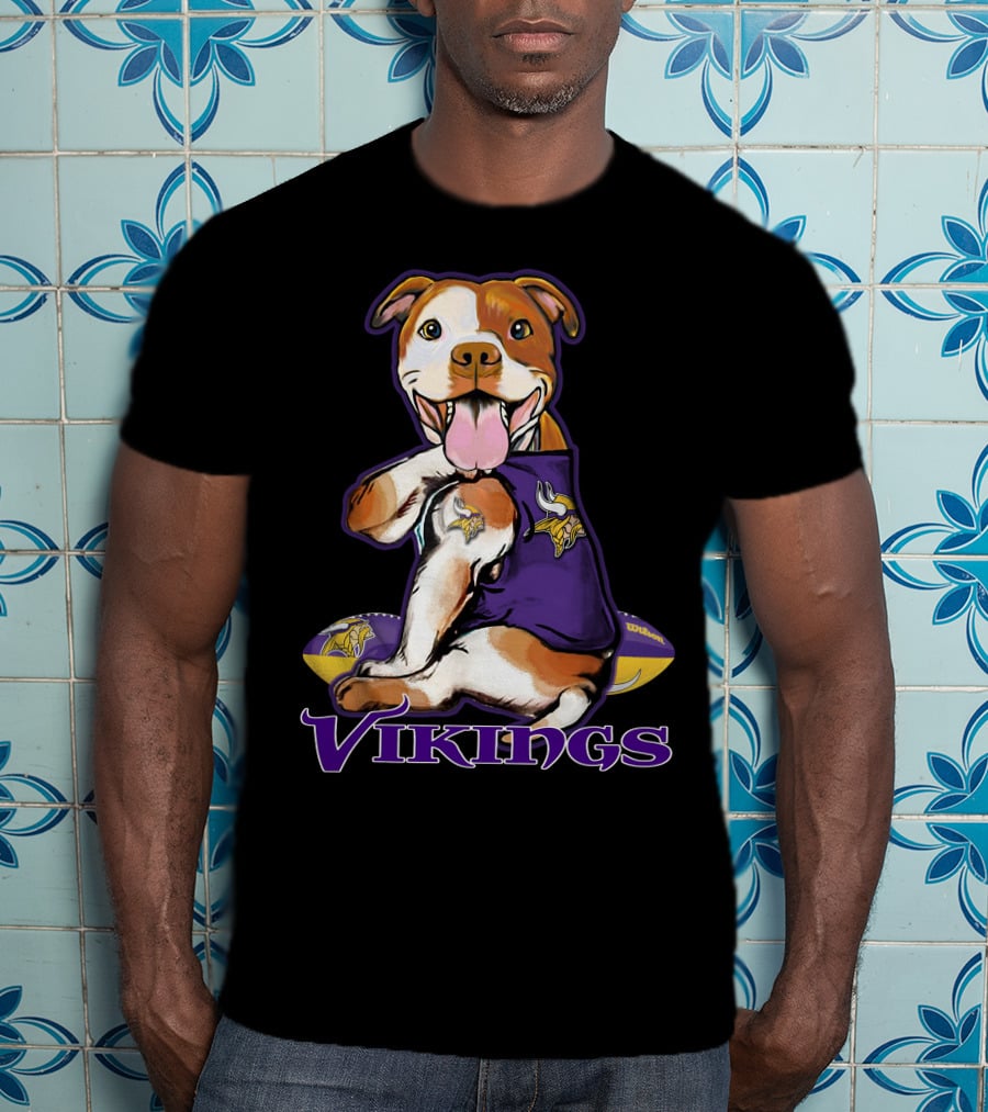 Vikings Pitbull NFL Team Spirit T-Shirt