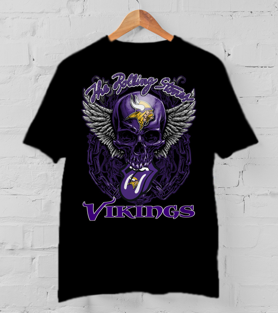 The Rolling Stones Vikings Skull With Wings And Tongue T-Shirt