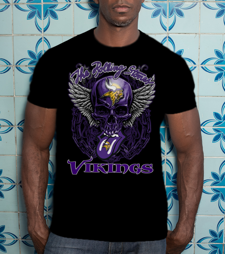 The Rolling Stones Vikings Skull With Wings And Tongue T-Shirt