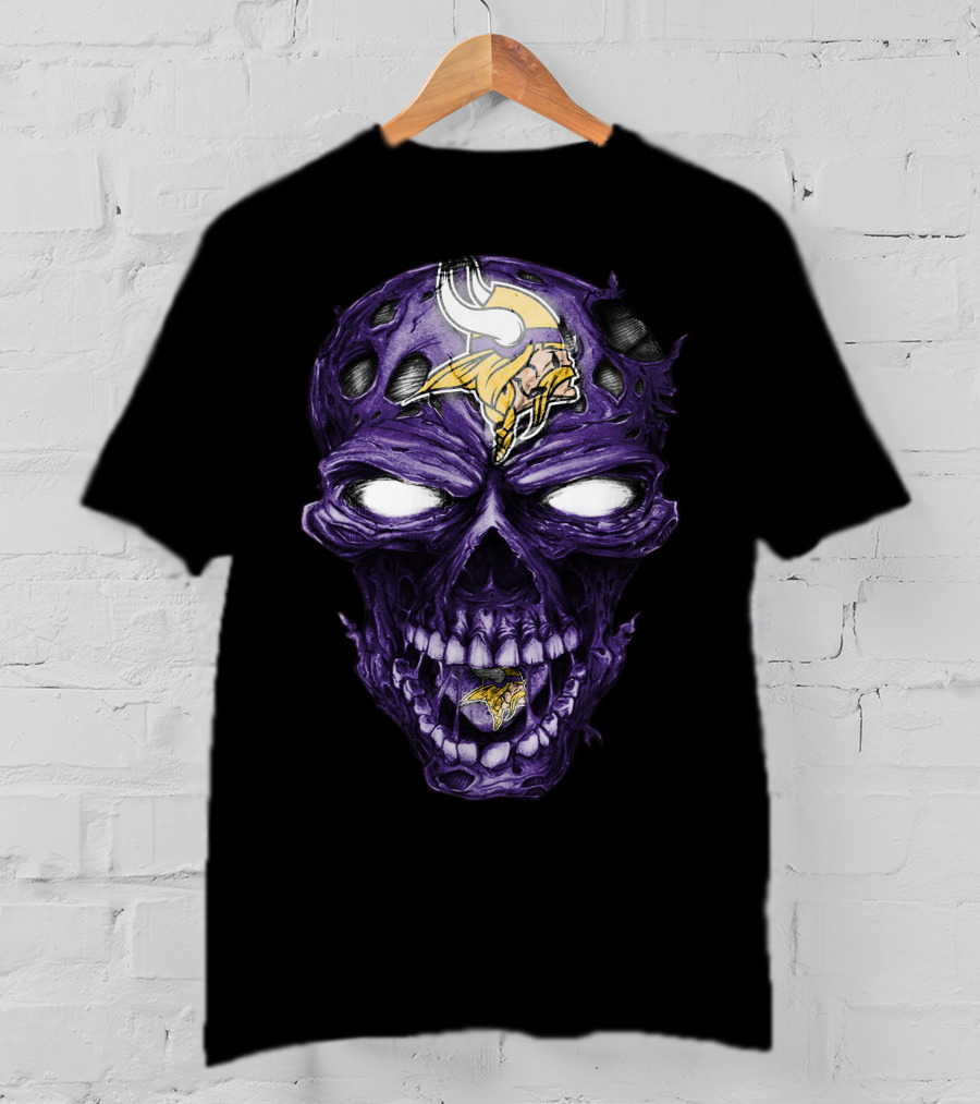 Minnesota Vikings Skull Purple T-Shirt