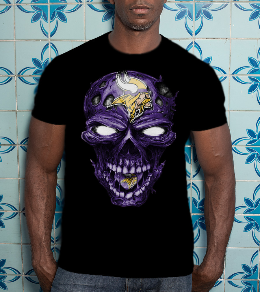 Minnesota Vikings Skull Purple T-Shirt