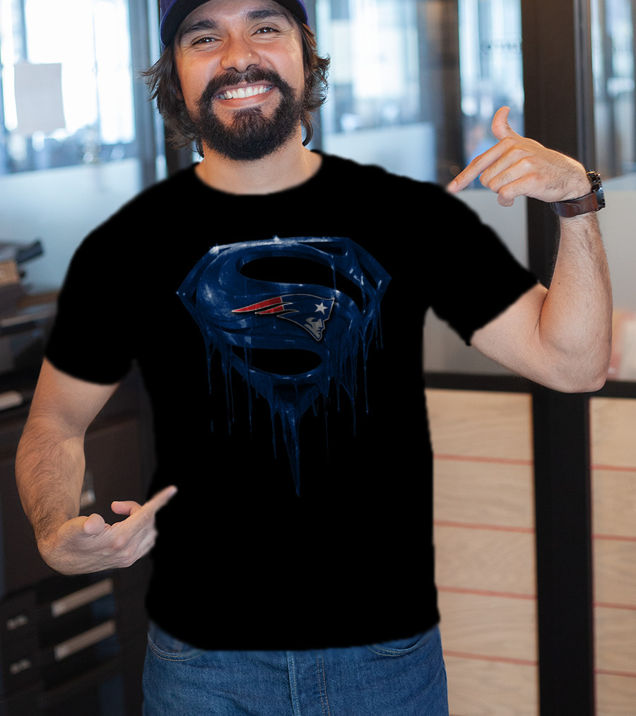 New England Patriots Dripping Superman T-Shirt