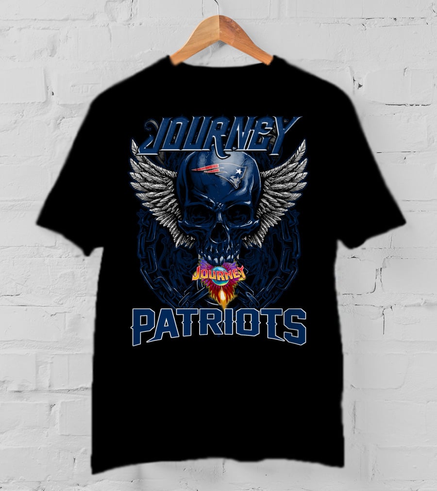 Journey New England Patriots Skull Wings NFL T-Shirt