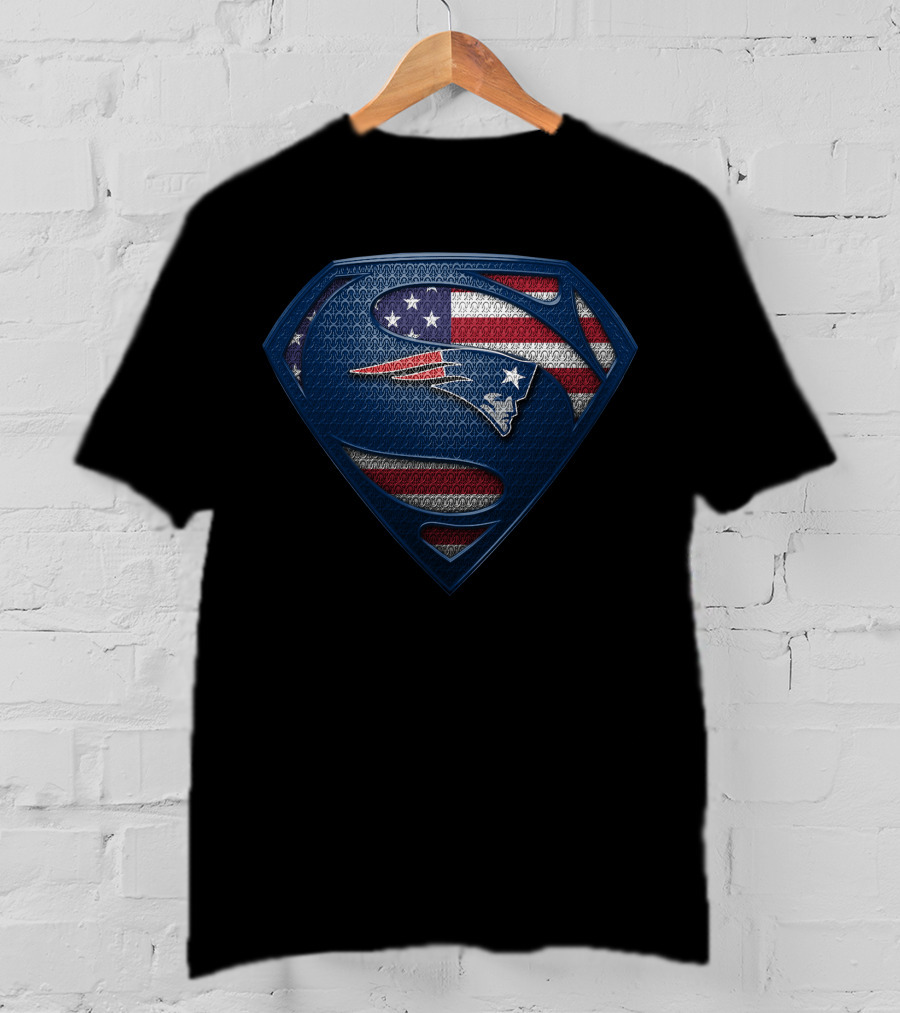 New England Patriots Superman Shield Stars And Stripes T-Shirt