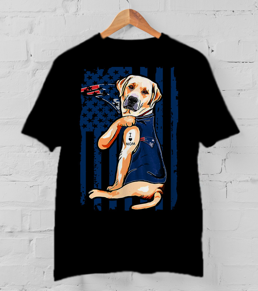 Labrador Retriever I Love Mom New England Patriots T-Shirt
