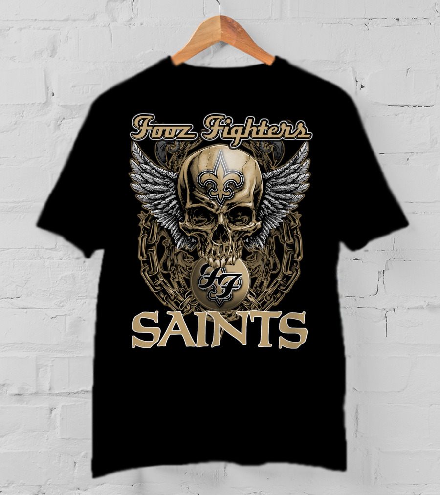 Foo Fighters Saints Skull Winged Fleur-de-Lis T-Shirt