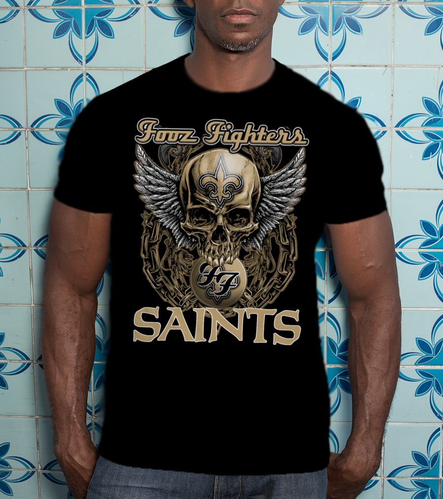Foo Fighters Saints Skull Winged Fleur-de-Lis T-Shirt